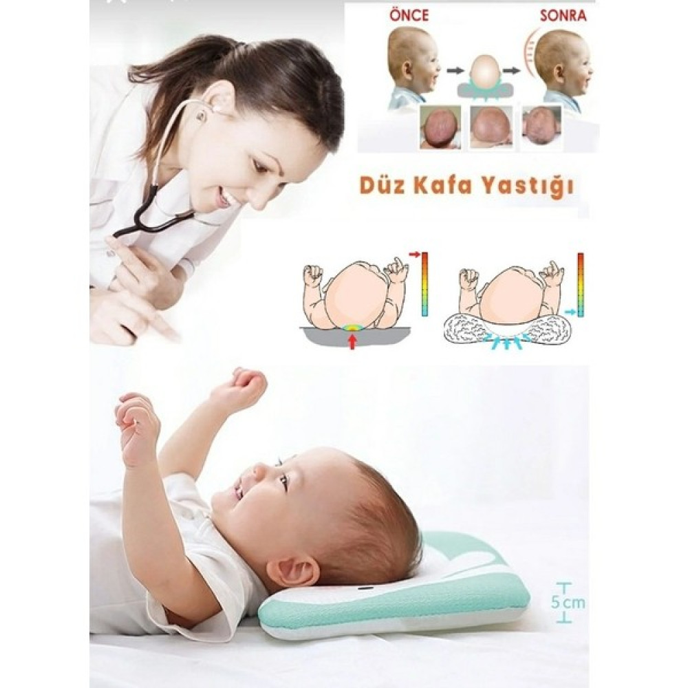 Nova Textile Düz Kafa Yastığı, Bebek Yastığı, Bebek Kafa Sendromu Yastığı, Bebek Kafa Yastığı, Uyku Baş Yastığı - Mavi Bebek Yastığı-Kılıfı Fiyatı