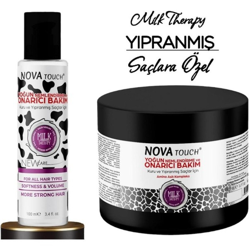 Nova Touch Milk Therapy Saç Bakım Seti Maske & Serum 500 ml + 100 ml Saç Bakım Maskeleri & Serumlar & Spreyler Fiyatı