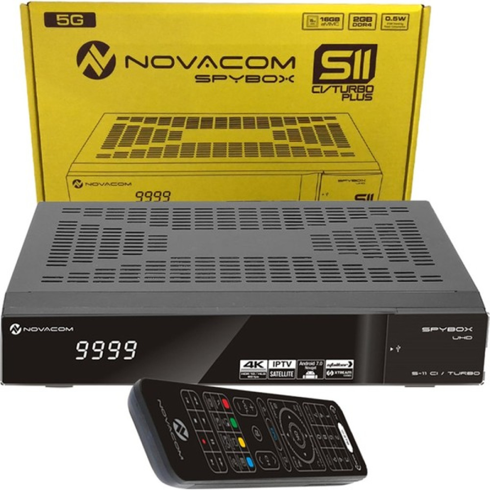 Novacom Spybox S11 Cı/turbo Plus 4K Ip Tv Set Top Box Uydu Alıcısı - Siyah Uydu Alıcıları Fiyatı