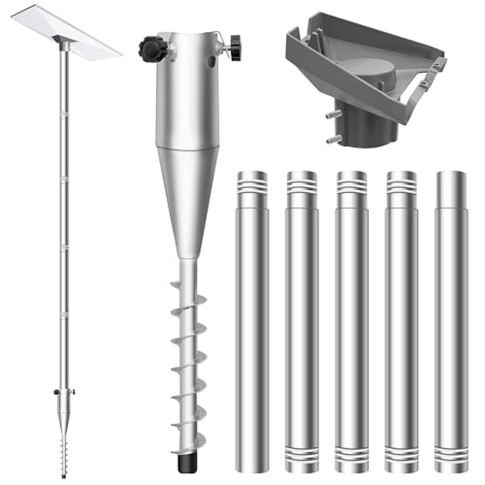 NovaKits 10FT Starlink Gen 3 Ground Pole Mount Kit，Durable 1.5'' Diameter Pole,Starlink Mounting Kit with Starlink Gen 3 Pipe Adapter and No Dig Ground Anchor
