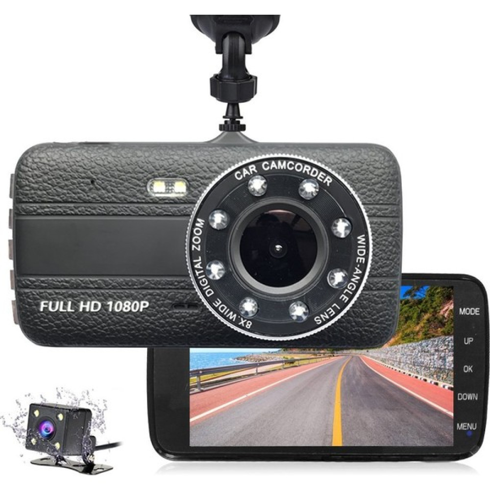 Novatek 4 inç IPS Ekran NT88D 8 LED Çift Yön Türkçe FullHD Araç Kamera Oto Görüntü Sistemleri Fiyatı