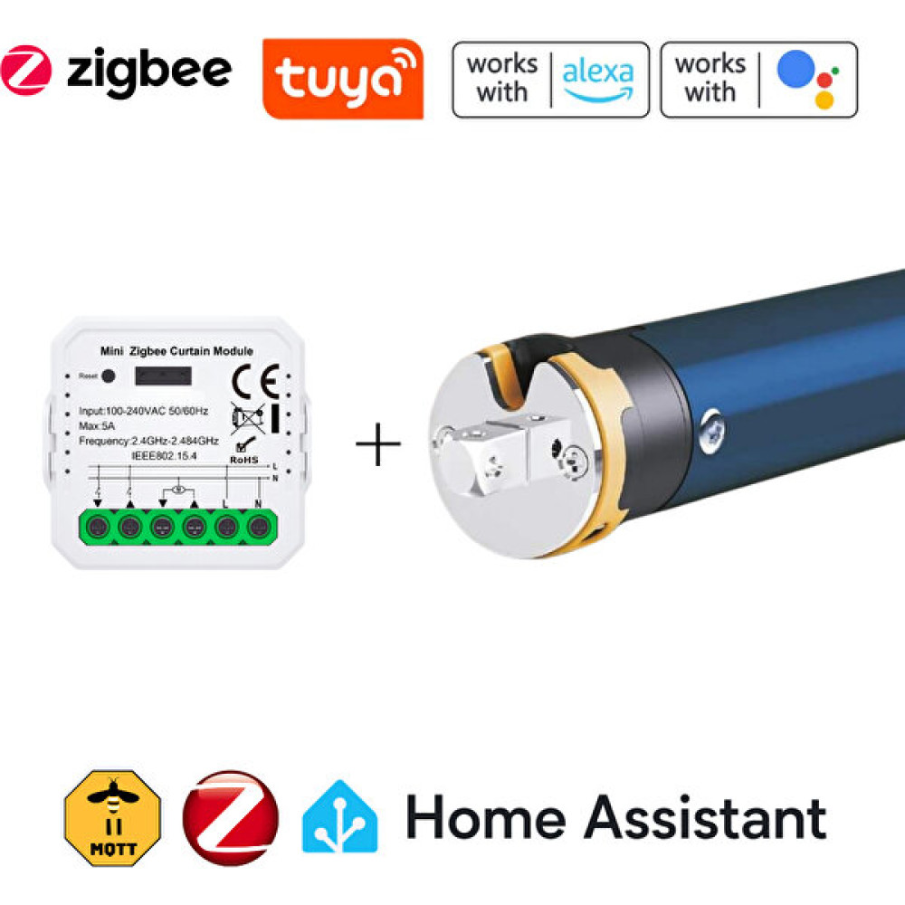 Novato Tuya Uyumlu Zigbee Akıllı Stor Perde Motor Kontrol Seti - Tuya, Smart Life, Home Assisant, ZIGBEE2MQTT, Zha Uyumlu - Motor + Röle Projeksiyon Perdesi Fiyatı