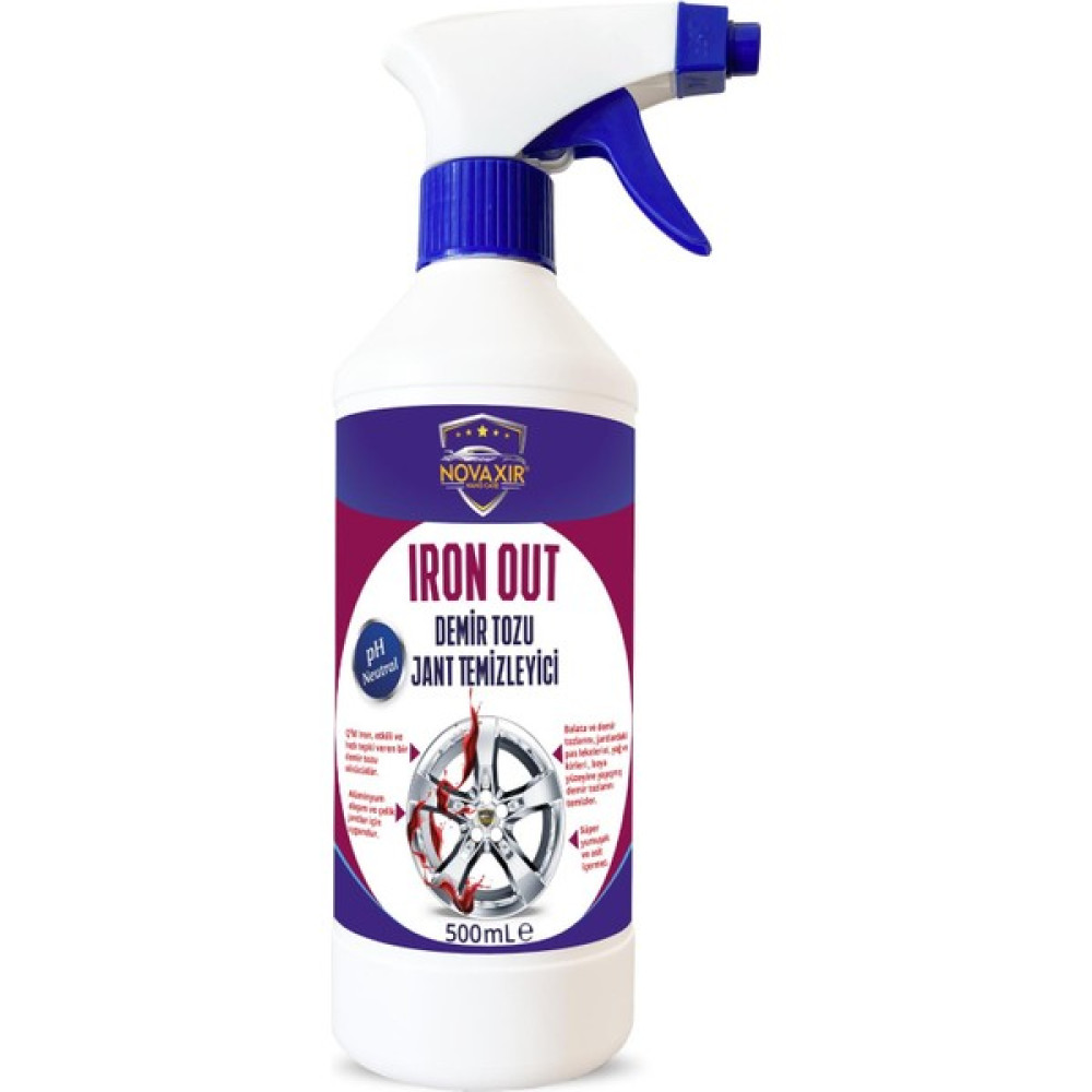 Novaxir IRON OUT DEMİR TOZU JANT TEMİZLEYİCİ, pH Nötr, 500 mL NvIR500, Konsantre, Yüksek Kalite Jantlar & Jant Aksesuarları Fiyatı