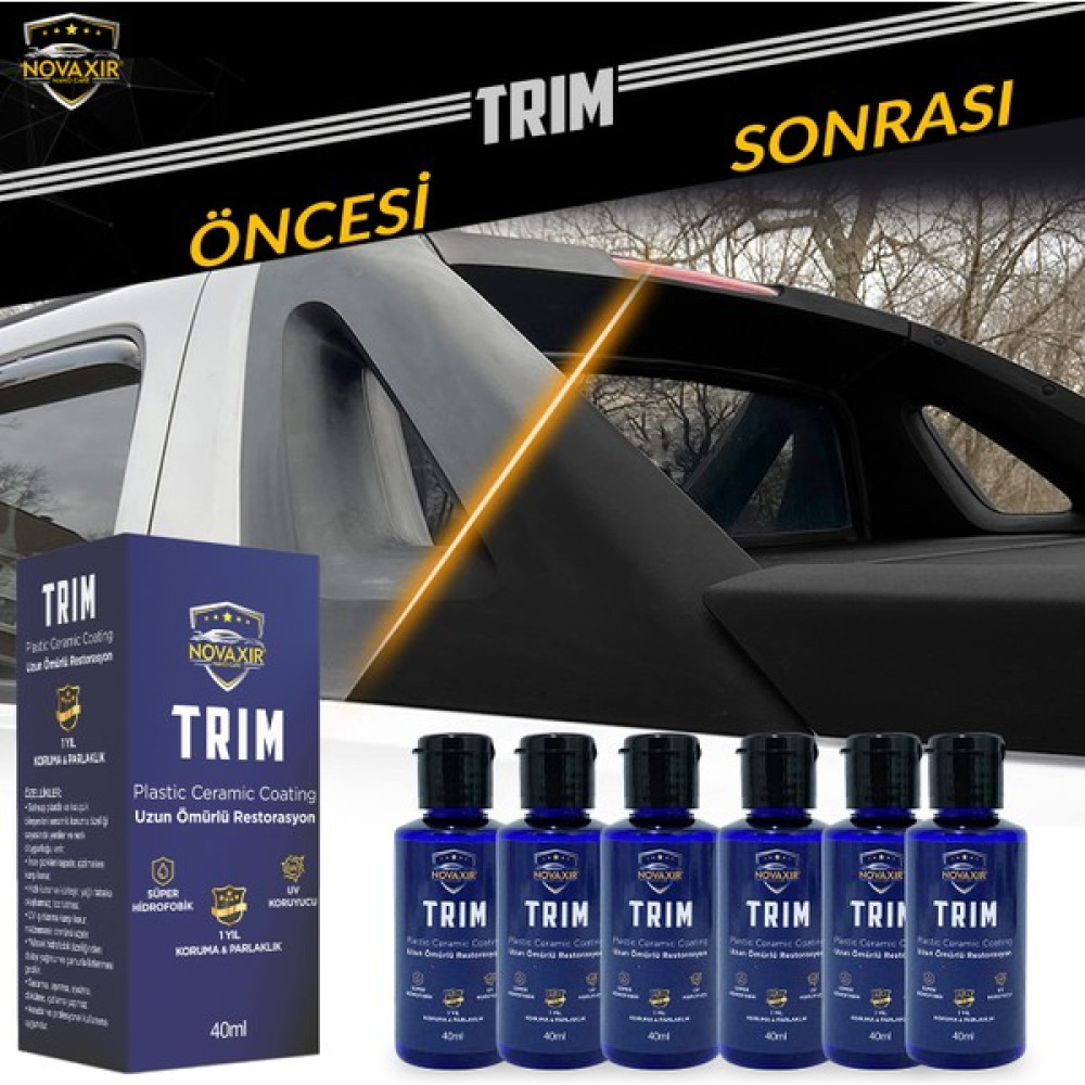 Novaxir Trim Plastik Seramik Kaplama 1 Yıl Parlaklık & Koruma Süper Hidrofobik 40ML NVTR40 Oto Boyaları Fiyatı