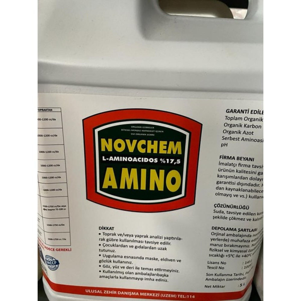 Novel Novchem Amıno 5 Lt Amınoasitli Yaprak Gübresi - ADET Oto Boyaları Fiyatı