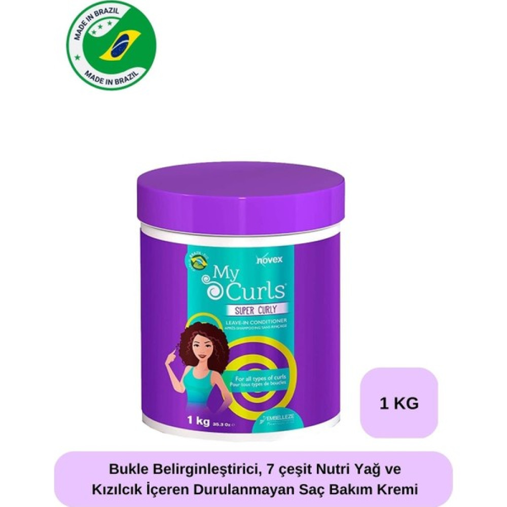 Novex My Curls - Bukle Belirginleştirici, 7 Çeşit Nutri Yağ Durulanmayan Saç Bakım Kremi 1kg Şampuan ve Saç Kremi Fiyatı