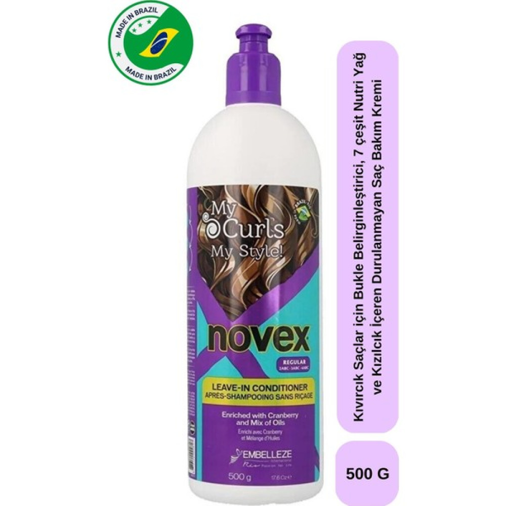 Novex My Curls - Kıvırcık Saçlar Için Bukle Belirginleştirici, 7 Çeşit Nutri Yağ Ve Kızılcık Içeren Durulanmayan Saç Bakım Kremi 500g Şampuan ve Saç Kremi Fiyatı