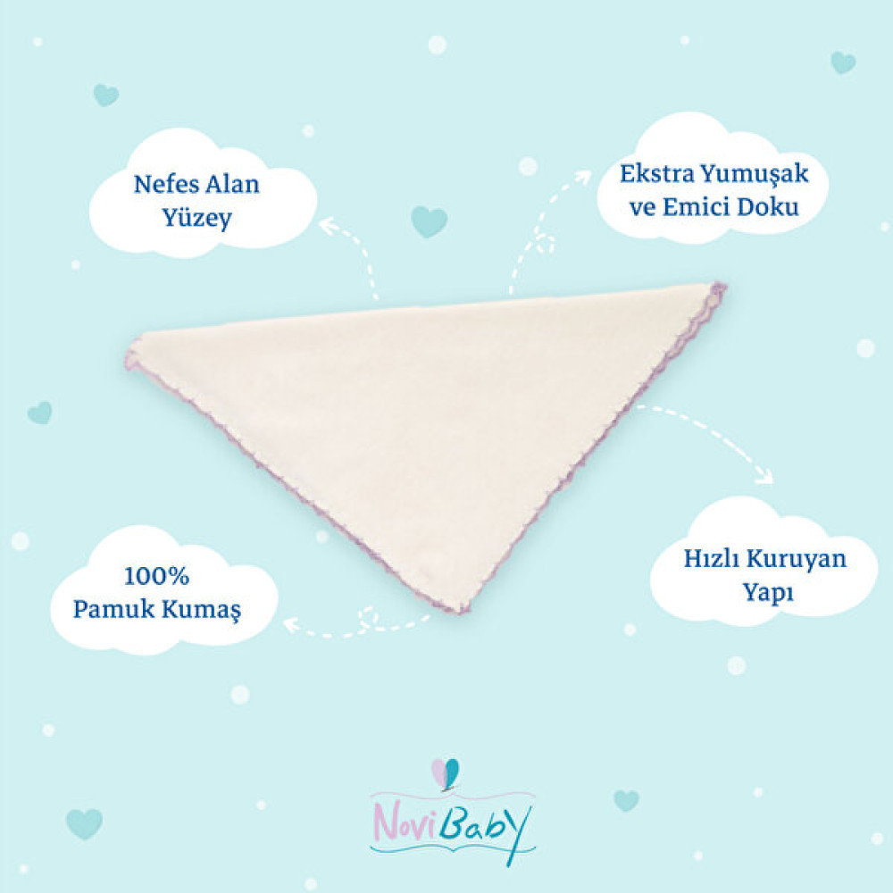 Novibaby 6’lı Bebek Ağız Mendili – Beyaz - Salya Mendili Ağız Silme Mendili 100% Pamuk Penye 17X17CM - 0 - 3 Ay Mama Önlüğü Fiyatı