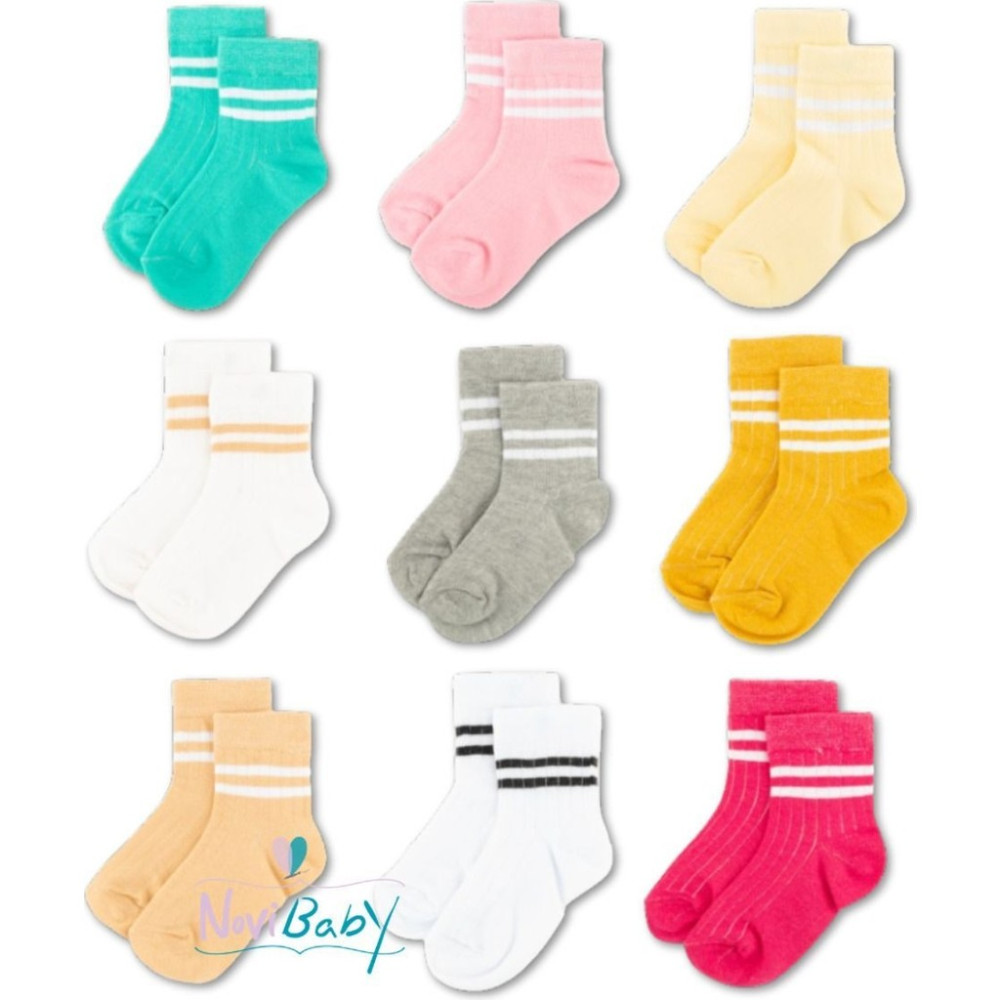 Novibaby 9'lu Pamuklu Çocuk Kolej Soket Çorap Bebek Unisex Kız Kadın Erkek Okul Çorabı, Beyaz Siyah Pembe Erkek Çocuk Çorap Fiyatı