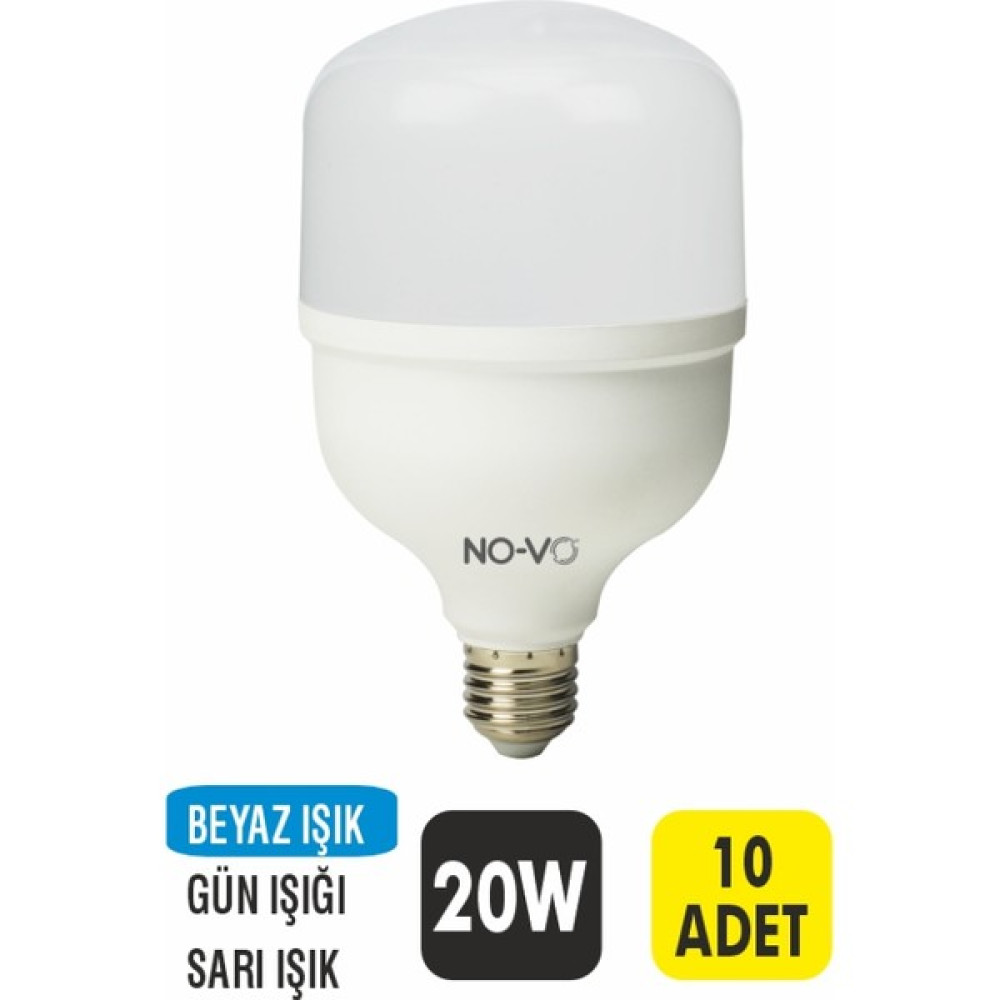 Novo 20W Torch LED Ampul (Beyaz Işık) - 10 Adet Led Aydınlatmalar Fiyatı