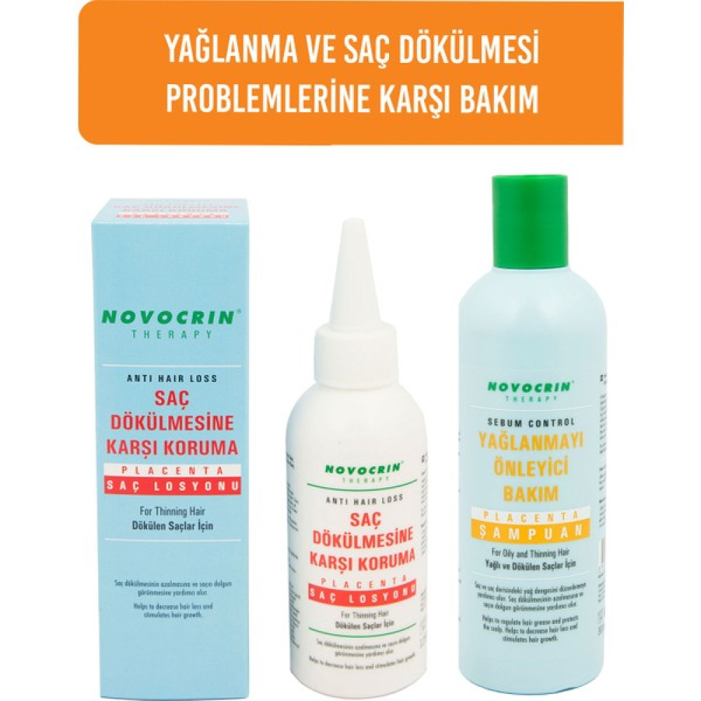 Novocrin Placenta Yağlı ve Dökülen Saçlar Için Bakım Seti Losyon 125 ml + Şampuan 300 ml Şampuan ve Saç Kremi Fiyatı