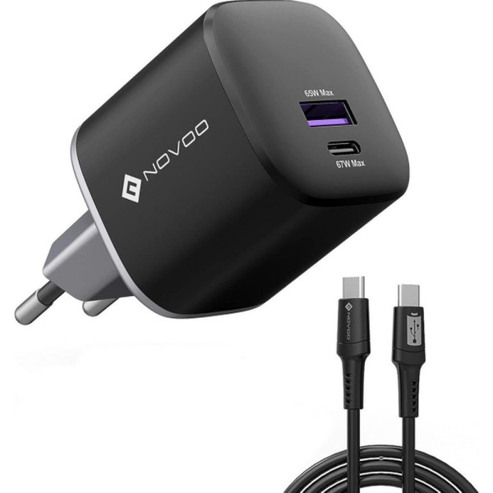 Novoo RG67 Supervooc 67W Gan USB Type-C Pd Hızlı Şarj Cihazı ve Şarj Kablosu Cep Telefonu Şarj Cihazı Fiyatı