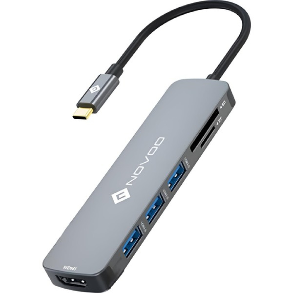 Novoo Type-C To 2*usb-A 3.0 4K HDMI Tf Sd Kart Okuyucu Dönüştürücü Hub Bilgisayar Çevirici ve Adaptörü Fiyatı