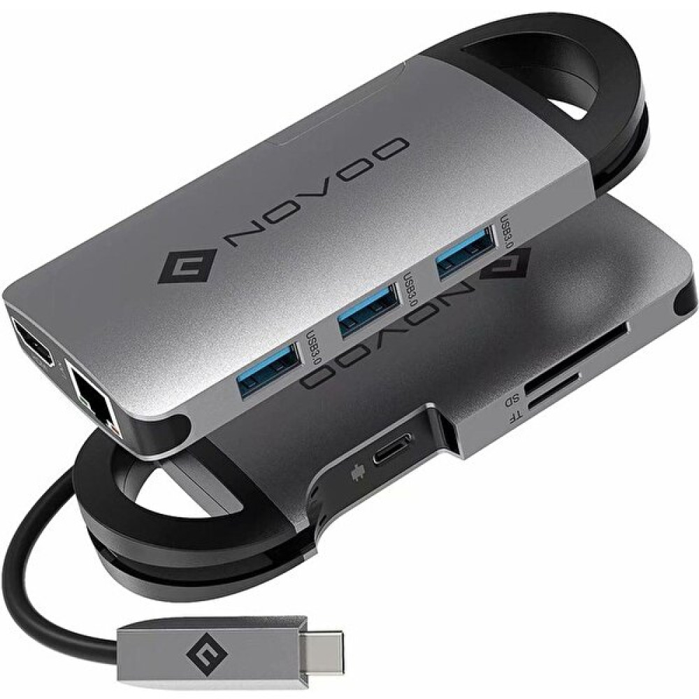 Novoo Type-C To 3*usb-A 3.0 4K HDMI RJ45 Ethernet Pd 100W Tf Sd Kart Okuyucu Dönüştürücü Bilgisayar Çevirici ve Adaptörü Fiyatı