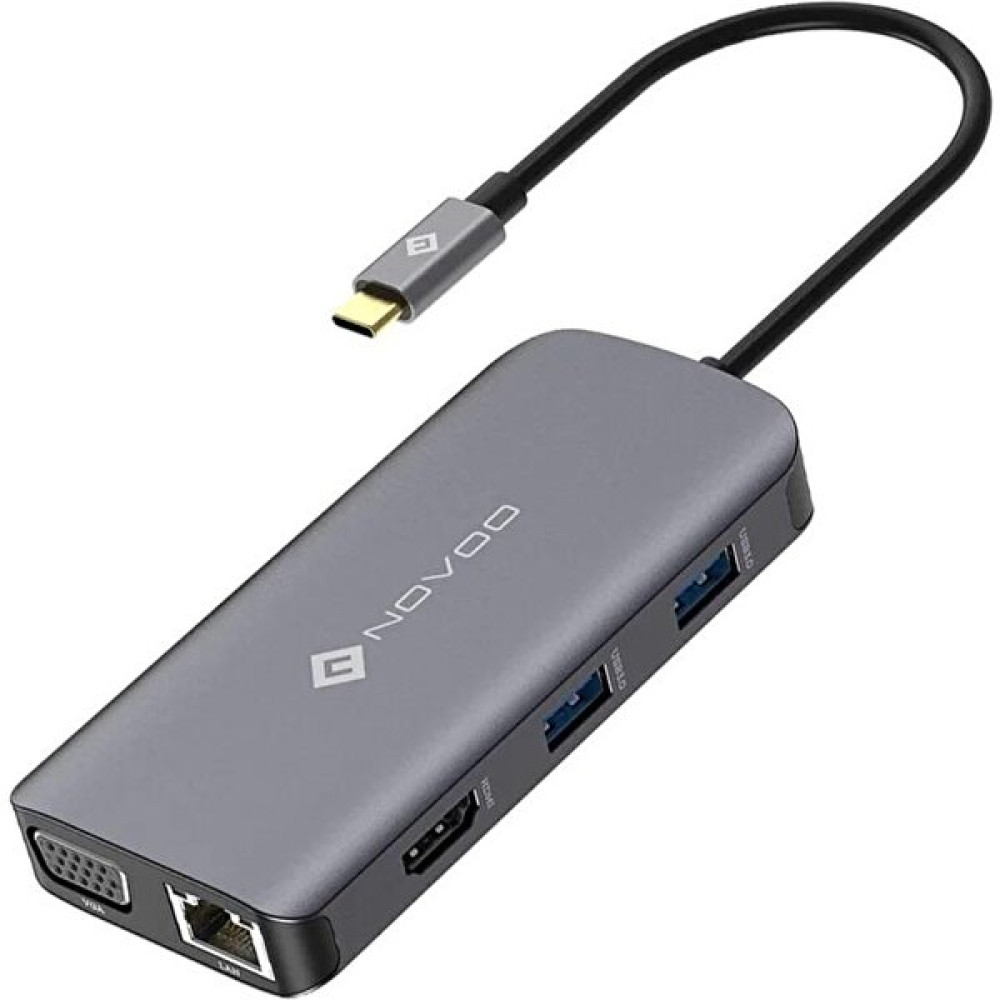 Novoo Type-C To 3*usb-A 3.0 HDMI 4K@30Hz VGA RJ45 Pd 100W Sd Tf Kart Okuyucu Hub Bilgisayar Çevirici ve Adaptörü Fiyatı