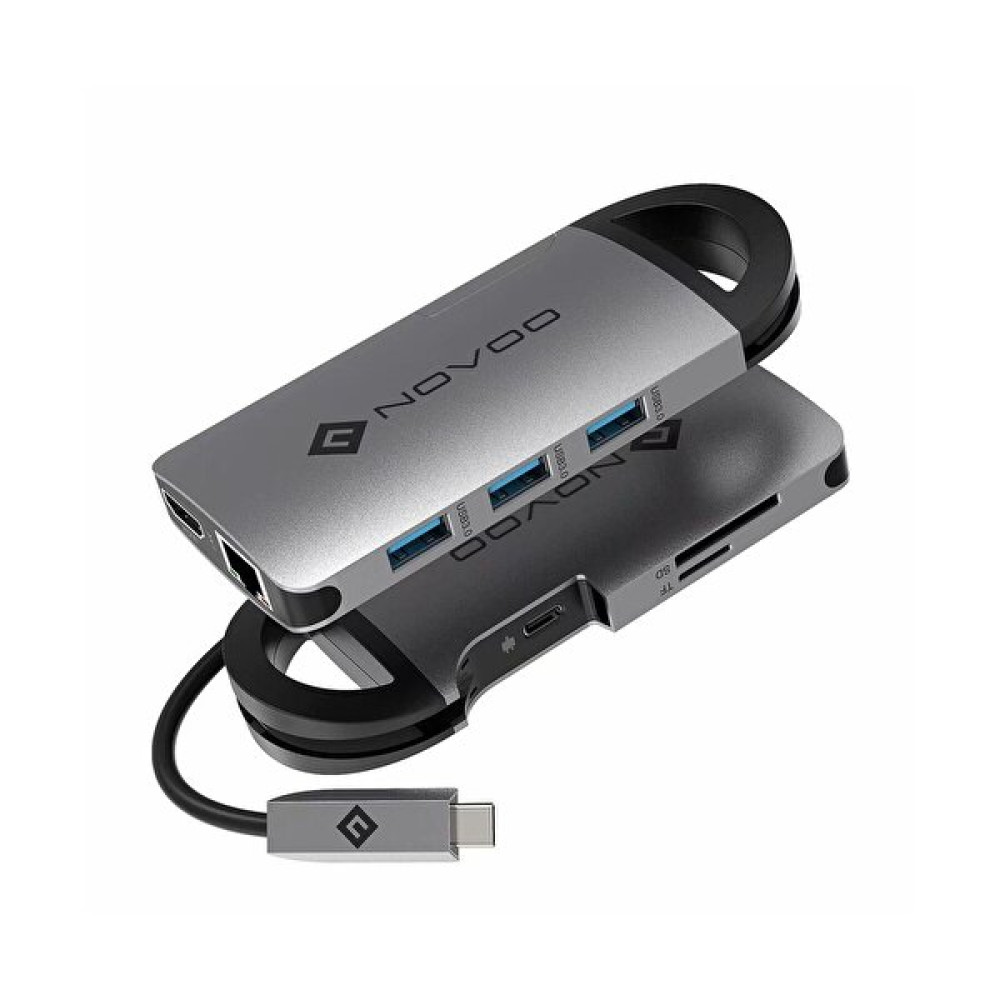 Novoo Type-C to 3xUSB-A 3.0 4K Hdmi Rj45 Ethernet PD 100W TF SD Kart Okuyucu Dönüştürücü USB & Firewire Ürünleri Fiyatı