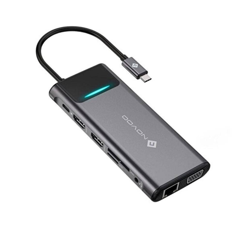 Novoo Type-C to 4xUSB-A 2xHDMI VGA Rj45 Ethernet PD 100W Aux TF SD Kart Okuyucu Dönüştürücü USB & Firewire Ürünleri Fiyatı