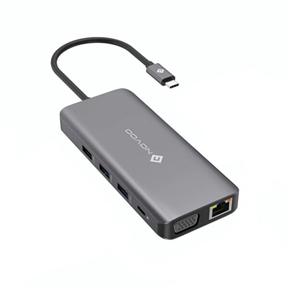 Novoo Type-C to 4xUSB-A 2xHDMI VGA Rj45 Ethernet PD 100W TF SD Kart Okuyucu Dönüştürücü USB & Firewire Ürünleri Fiyatı