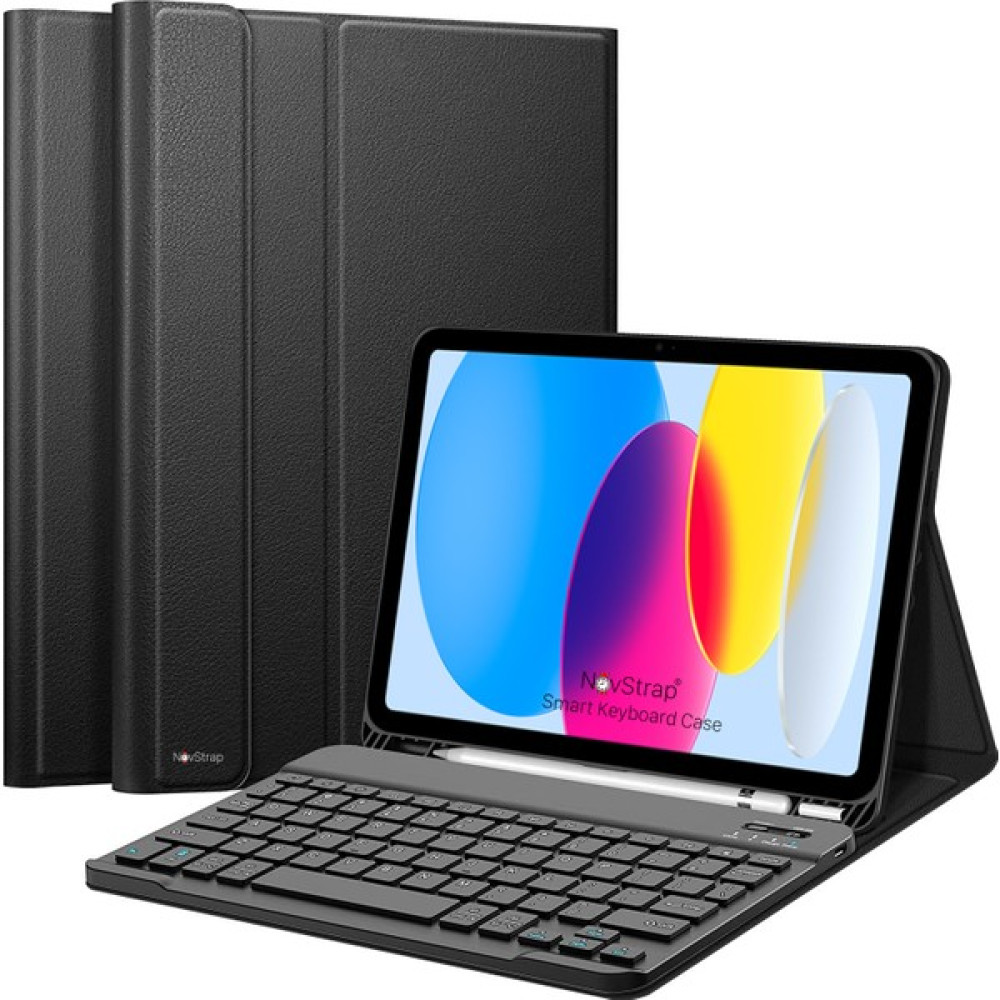 Novstrap Apple Ipad 10. Nesil 10.9 2022 Uyumlu Bluetooth Klavyeli Tablet Kılıfı Stand Kalem Bölmeli - Siyah Tablet Kılıfı Fiyatı