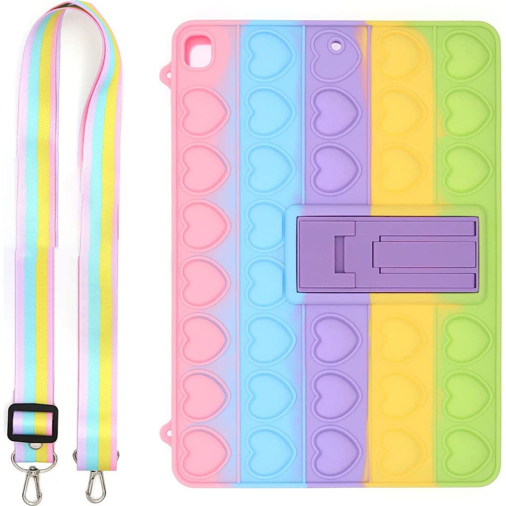 NovStrap Apple iPad 10.2 inç 7/8/9. Nesil ile Uyumlu Kılıf Popit Tablet Kılıfı Askılı Standlı - Sarı - Pembe Tablet Kılıfı Fiyatı