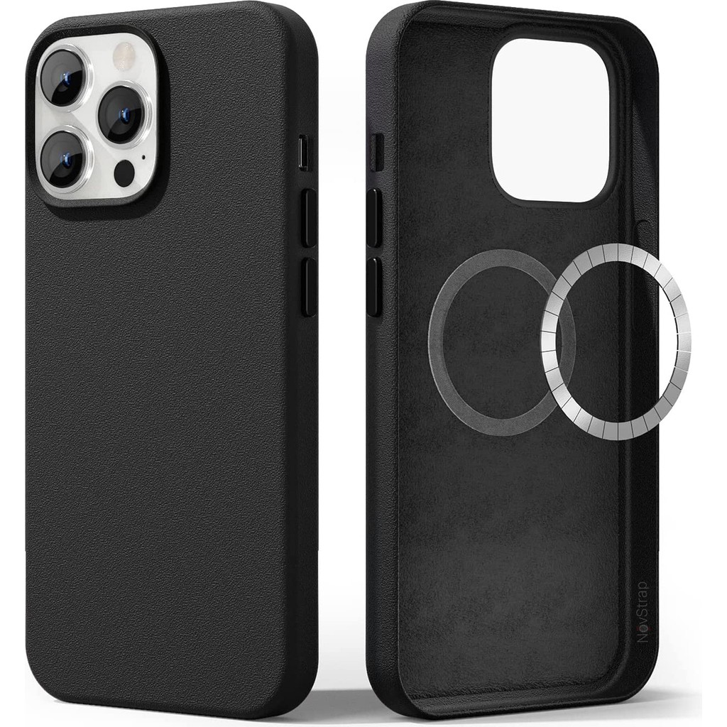 Novstrap Apple iPhone 14 Pro Uyumlu Kılıf 6.1 Inç Magsafe ile Uyumlu Deri Kılıf Içi Kumaş Kadife - Siyah - iPhone 14 Pro (6.1 inç) Cep Telefonu Kılıfı Fiyatı