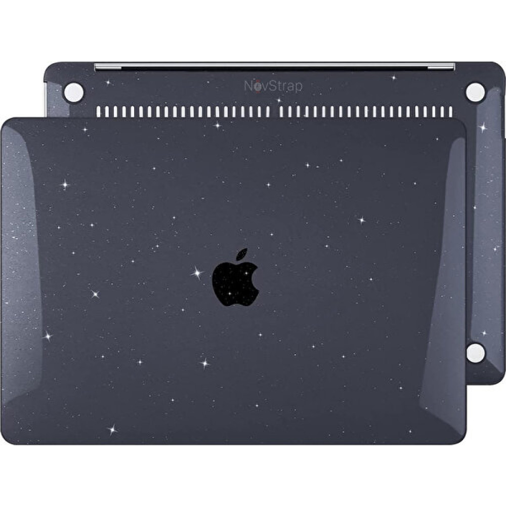 Novstrap Apple MacBook Air 2021 13 Inç M1 Çipli A2337 A1932 A2179 Uyumlu Parlak Simli Kılıf Kapak - Siyah Tablet Pc Aksesuarları Fiyatı