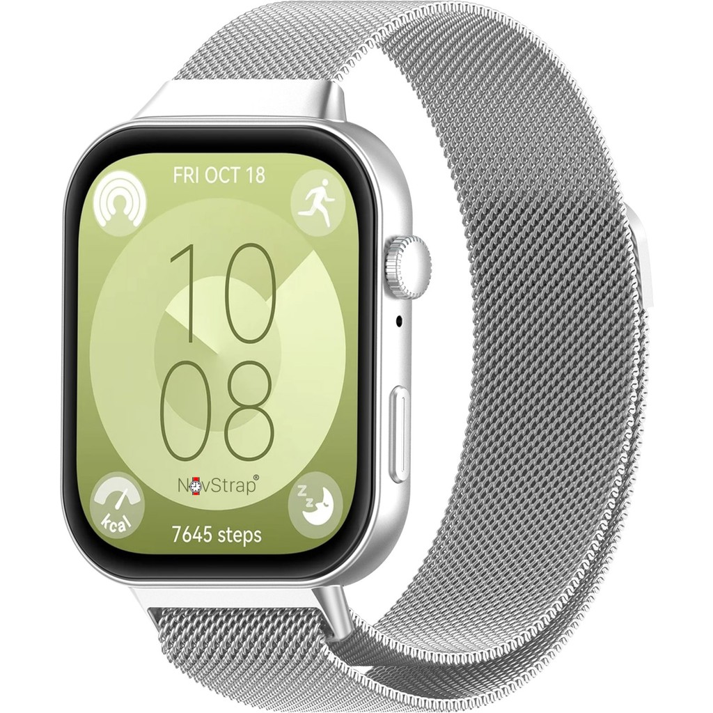 NovStrap Huawei Watch Fit 4 Pro/Fit 4/Fit 3 ile Uyumlu Kordon Kayış Metal Hasır Örgü Çelik Kordon - Gümüş Akıllı Saat Aksesuarı Fiyatı