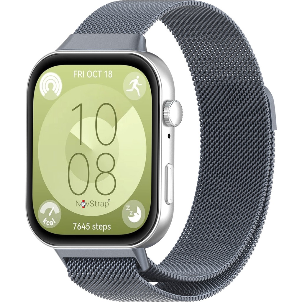 NovStrap Huawei Watch Fit 4 Pro/Fit 4/Fit 3 ile Uyumlu Kordon Kayış Metal Hasır Örgü Çelik Kordon - Koyu Gri Akıllı Saat Aksesuarı Fiyatı