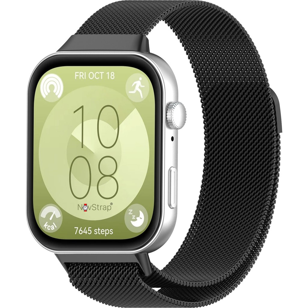 NovStrap Huawei Watch Fit 4 Pro/Fit 4/Fit 3 ile Uyumlu Kordon Kayış Metal Hasır Örgü Çelik Kordon - Siyah Akıllı Saat Aksesuarı Fiyatı