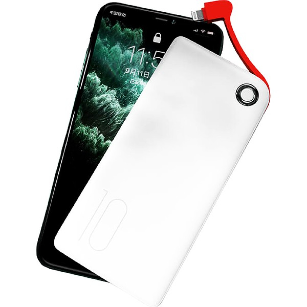 NovStrap Powerbank Sadece iPhone Uyumlu 10000 Mah 18W Pd 3.0 Gerçek Hızlı Şarj Aleti Dahili Şarj Kablosu - Beyaz Taşınabilir Şarj Cihazı - Powerbank Fiyatı