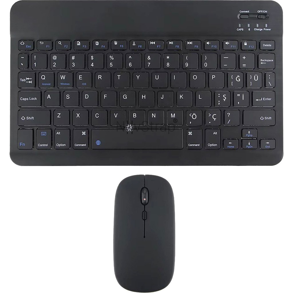 Novstrap Samsung Galaxy Tab A11 / A11 Plus ile Uyumlu Türkçe Q Bluetooth Klavye Mouse Seti Şarjlı - A11/A11 Plus - Siyah Tablet Pc Aksesuarları Fiyatı