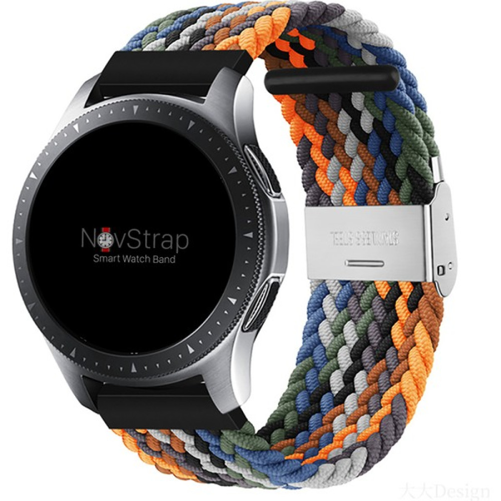 Novstrap Samsung Galaxy Watch 3 45MM ile Uyumlu Kordon Kayış (22MM) Flexible Elastik Örgü Kayış - 22MM PİMLİ - Turuncu - Siyah Giyilebilir Teknoloji Aksesuarları Fiyatı