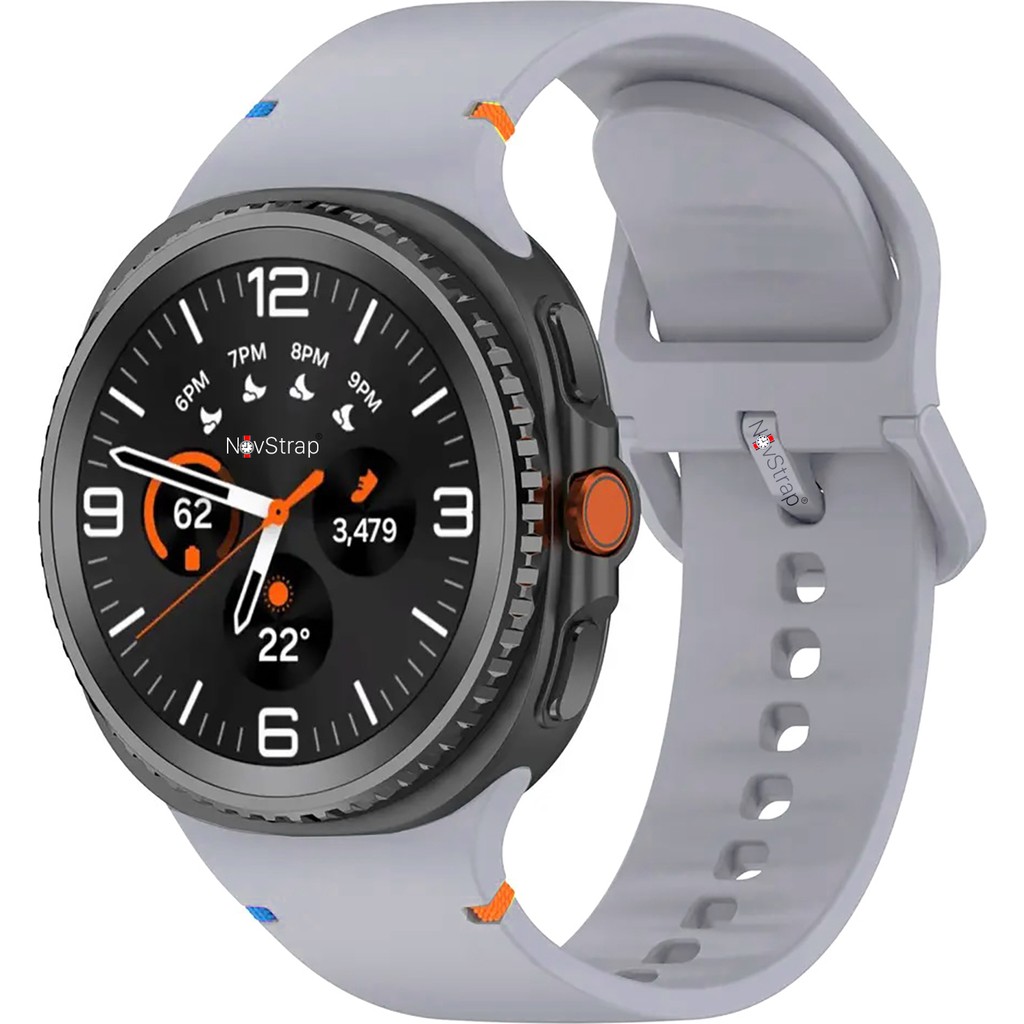 Novstrap Samsung Galaxy Watch 8 40MM 44MM Classic 46MM ile Uyumlu Kordon Lansman Silikon Kayış - Watch 8 (40-44-46mm) - Gümüş Cep Telefonu Kılıfı Fiyatı