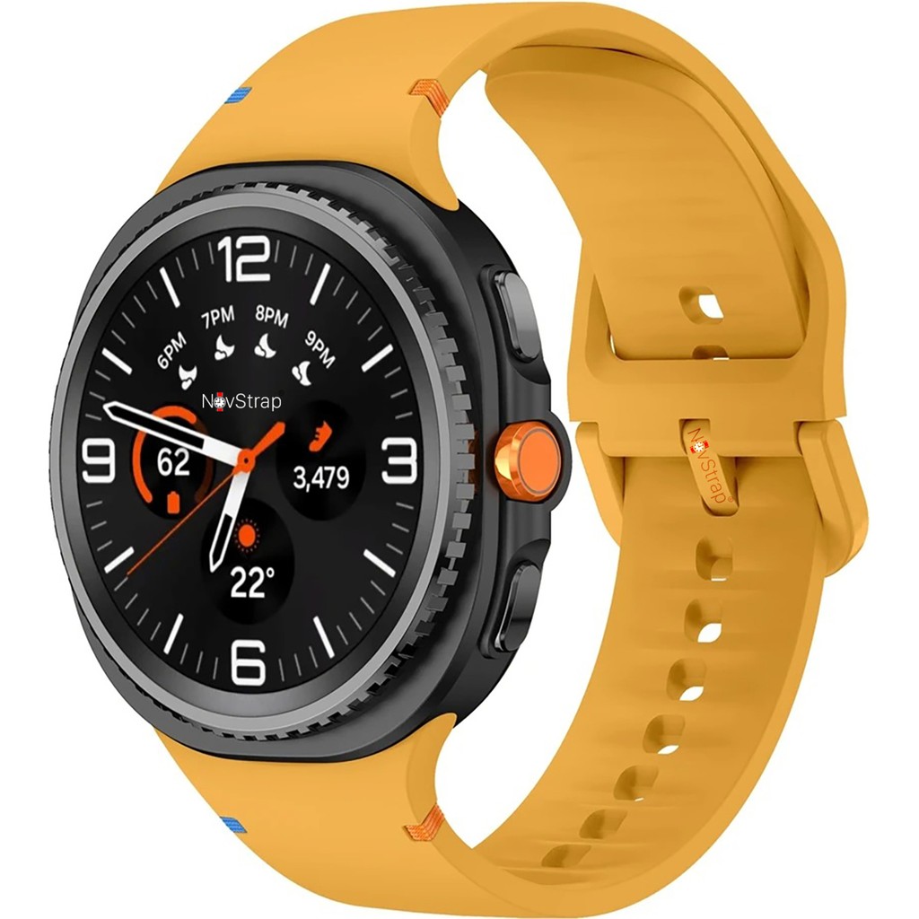 Novstrap Samsung Galaxy Watch 8 40MM 44MM Classic 46MM ile Uyumlu Kordon Lansman Silikon Kayış - Watch 8 (40-44-46mm) - Hardal Cep Telefonu Kılıfı Fiyatı