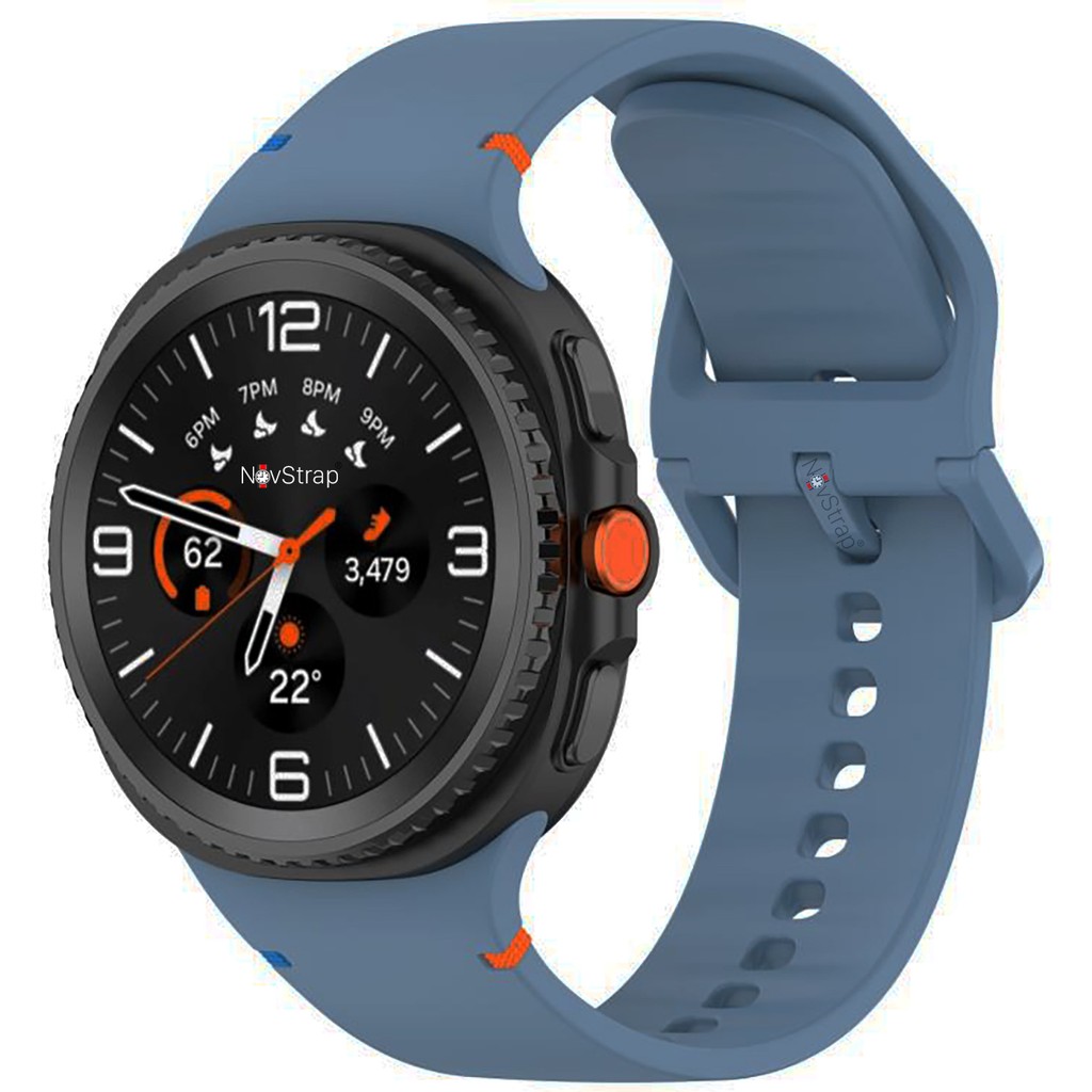 Novstrap Samsung Galaxy Watch 8 40MM 44MM Classic 46MM ile Uyumlu Kordon Lansman Silikon Kayış - Watch 8 (40-44-46mm) - Koyu Mavi Cep Telefonu Kılıfı Fiyatı