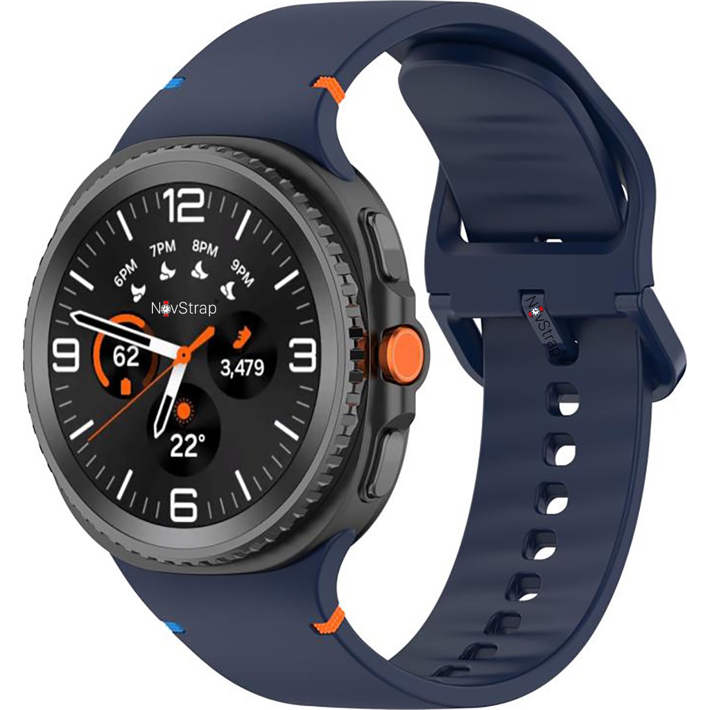 Novstrap Samsung Galaxy Watch 8 40MM 44MM Classic 46MM ile Uyumlu Kordon Lansman Silikon Kayış - Watch 8 (40-44-46mm) - Lacivert Cep Telefonu Kılıfı Fiyatı