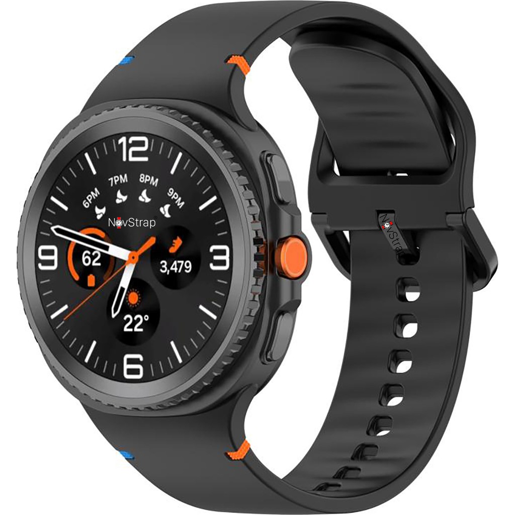 Novstrap Samsung Galaxy Watch 8 40MM 44MM Classic 46MM ile Uyumlu Kordon Lansman Silikon Kayış - Watch 8 (40-44-46mm) - Siyah Cep Telefonu Kılıfı Fiyatı