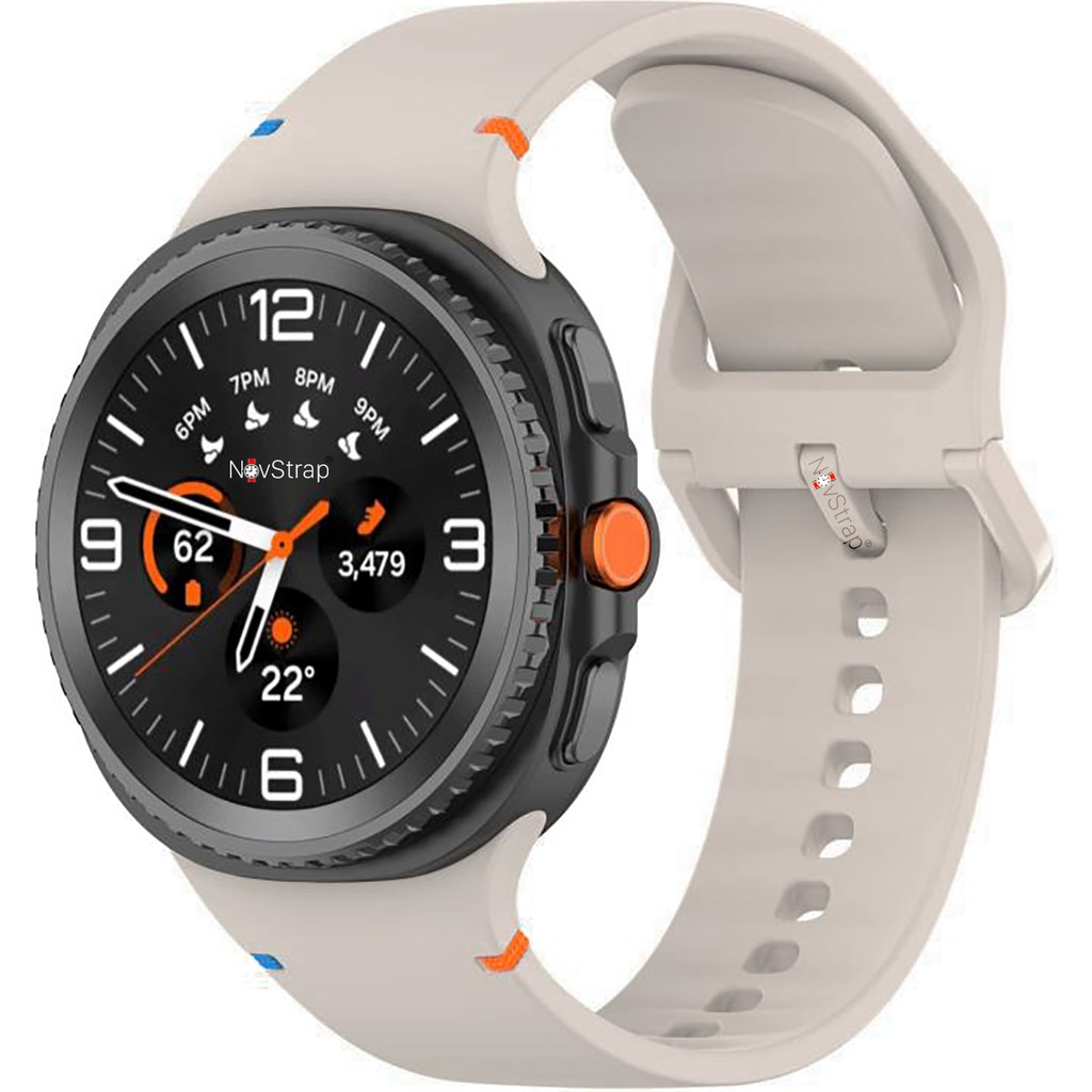 Novstrap Samsung Galaxy Watch 8 40MM 44MM Classic 46MM ile Uyumlu Kordon Lansman Silikon Kayış - Watch 8 (40-44-46mm) - Starlight Cep Telefonu Kılıfı Fiyatı