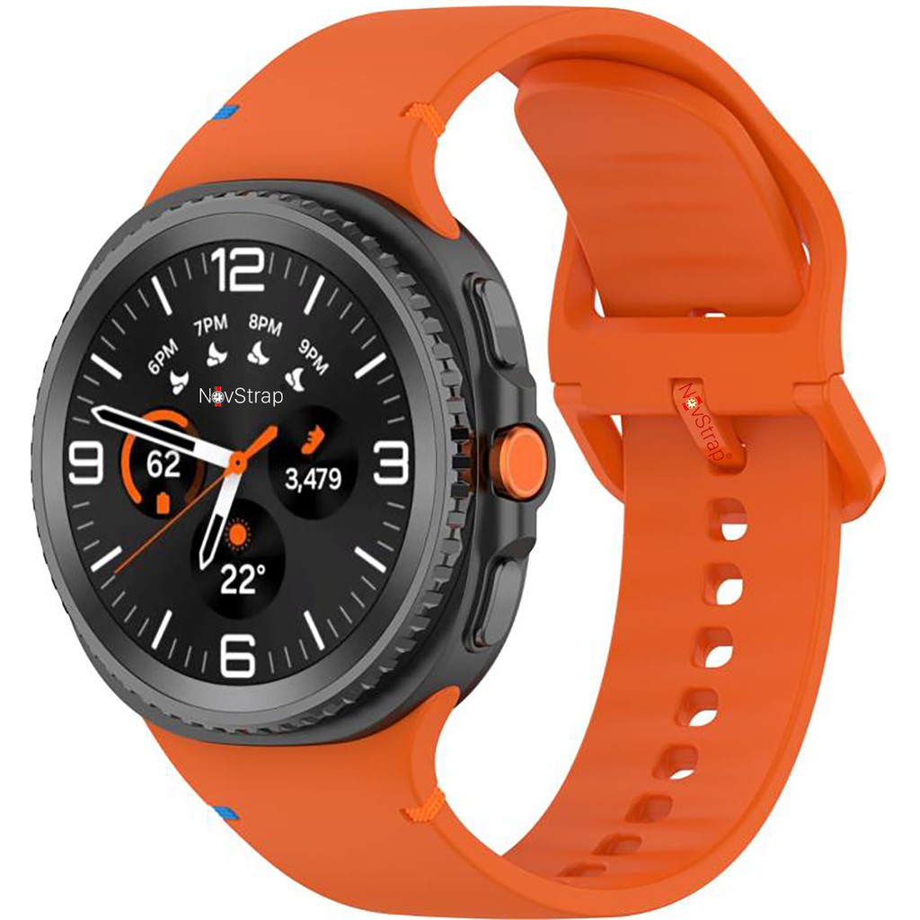 Novstrap Samsung Galaxy Watch 8 40MM 44MM Classic 46MM ile Uyumlu Kordon Lansman Silikon Kayış - Watch 8 (40-44-46mm) - Turuncu Cep Telefonu Kılıfı Fiyatı