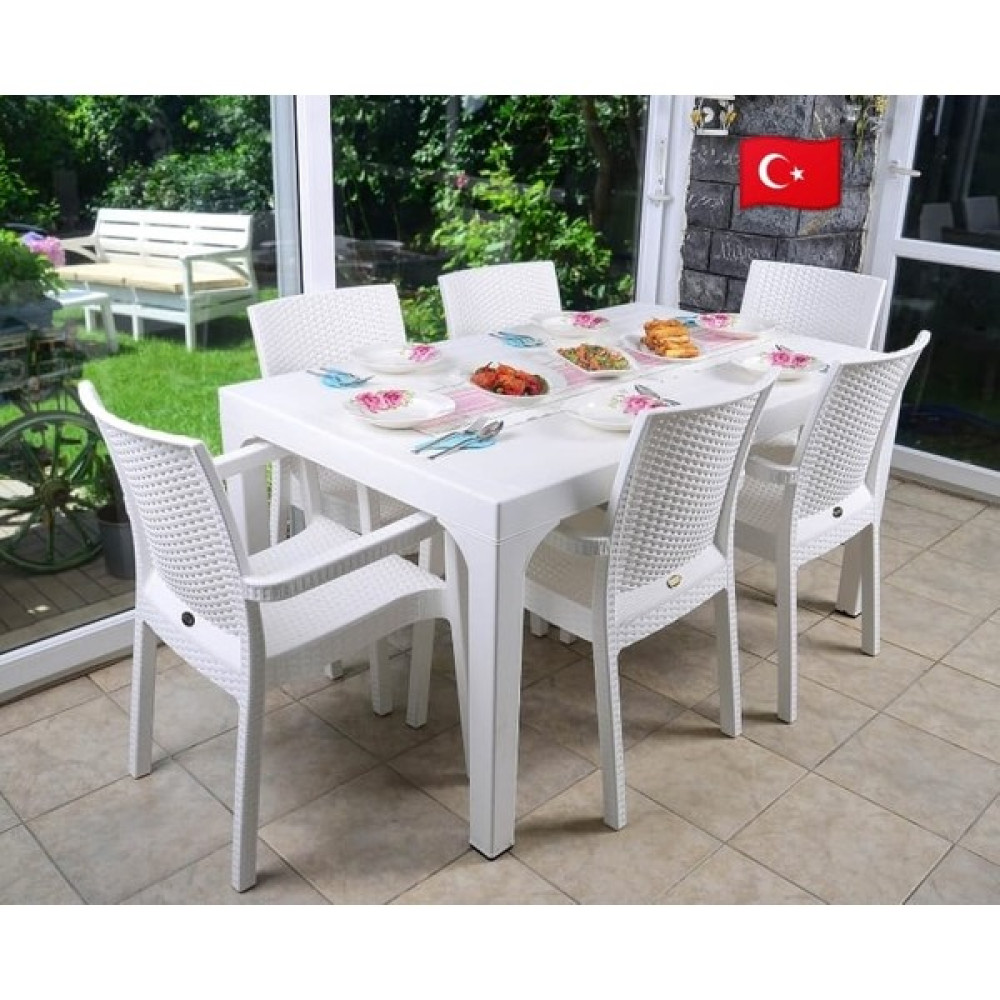 Novussi Liverno Masa Takımı - Beyaz - Balkon Bahçe Mobilyası Bahçe Mobilyası Takımı Fiyatı