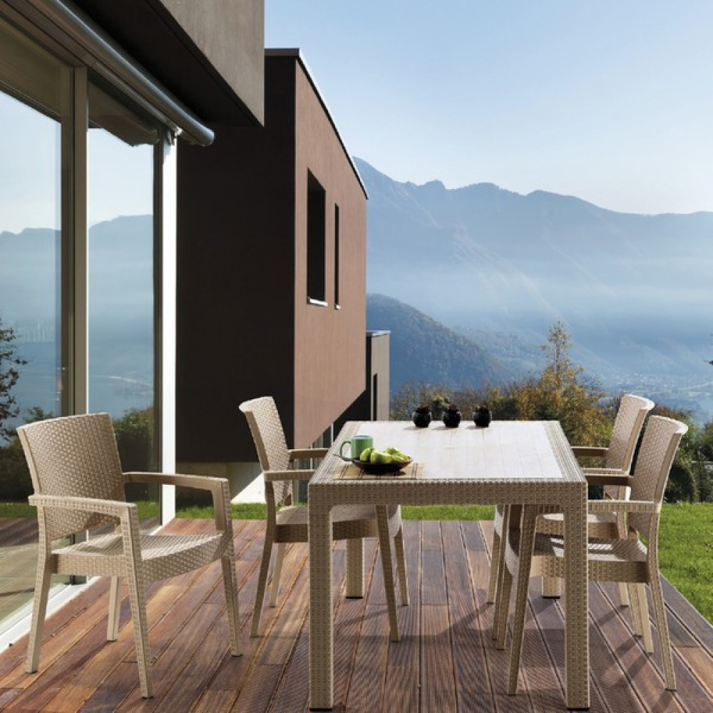 Novussi Livorno Masa Takımı - Cappucino - Balkon Bahçe Mobilyası - Cappuccino Bahçe Mobilyası Takımı Fiyatı