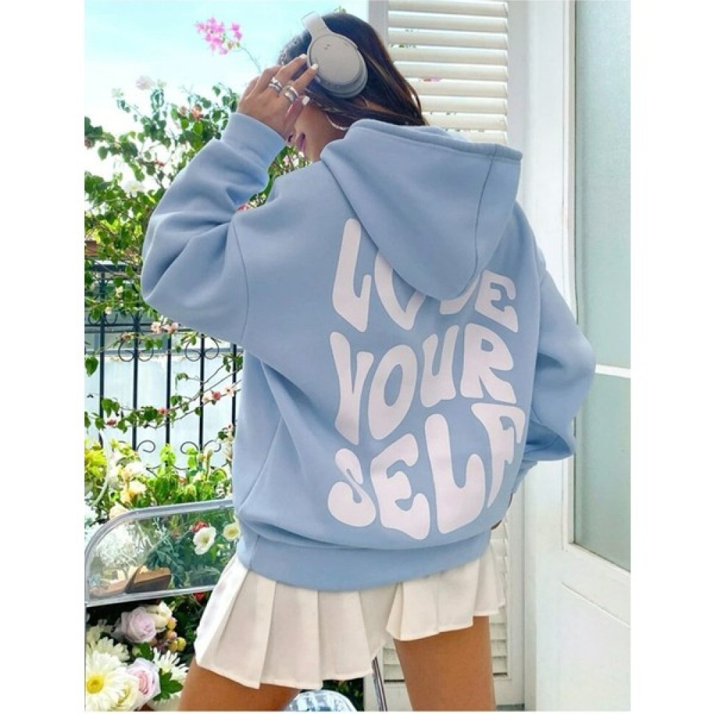 Novvo Unısex Love Yourself Baskılı Oversize Sweatshirt Bayan Sweatshirt Fiyatı