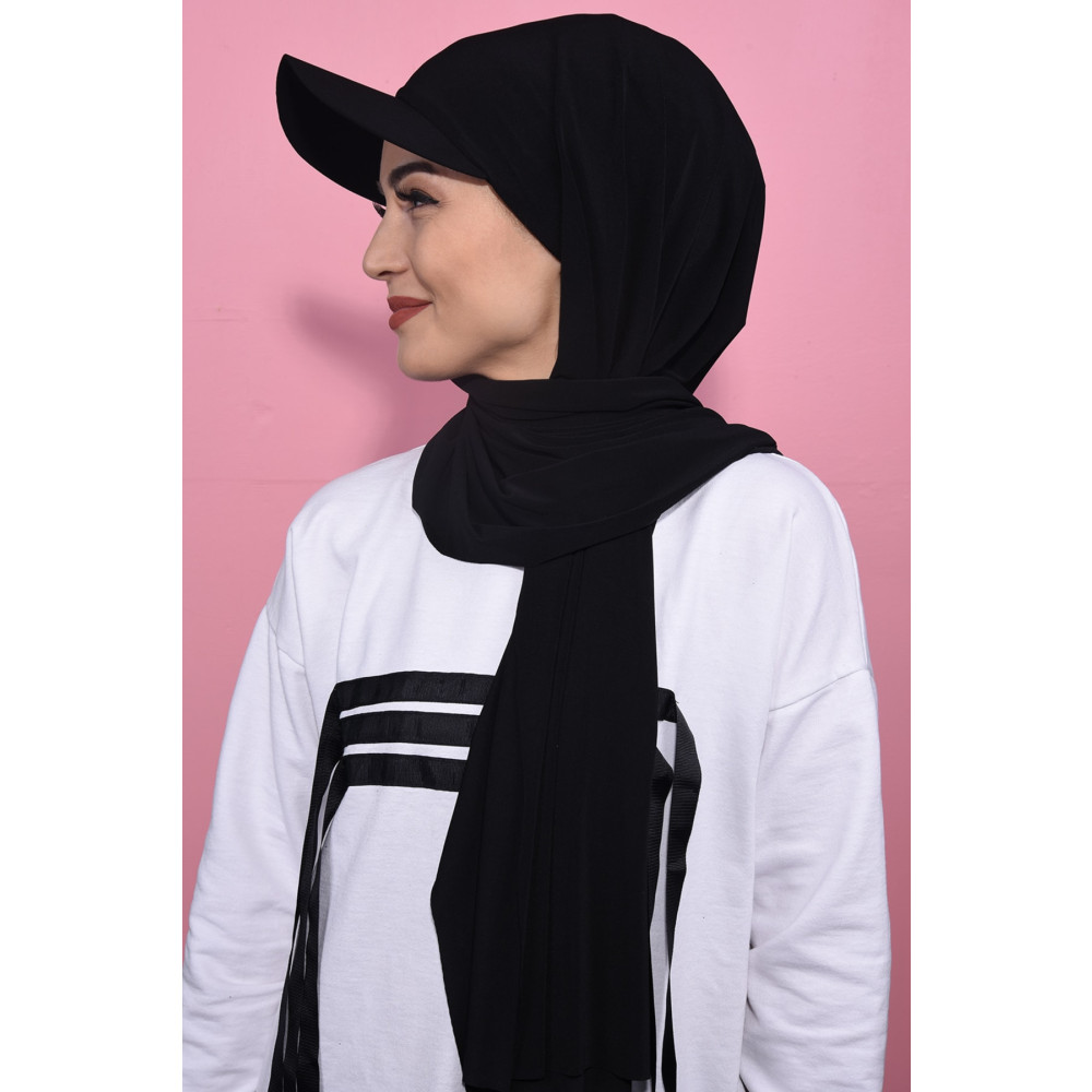 Nowa Scarf Boneli Şapka Şal Yazlık Tesettür Model Siyah Tesettür Giyim Fiyatı
