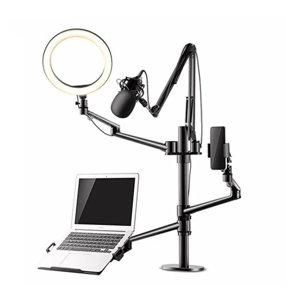 NPO Sttf7095B Notebook Stand Ring Işık Mikrofon Tablet Telefon Tutucu 6 in 1 Canlı Yayın Twitch Seti Monitör Aksesuarları Fiyatı