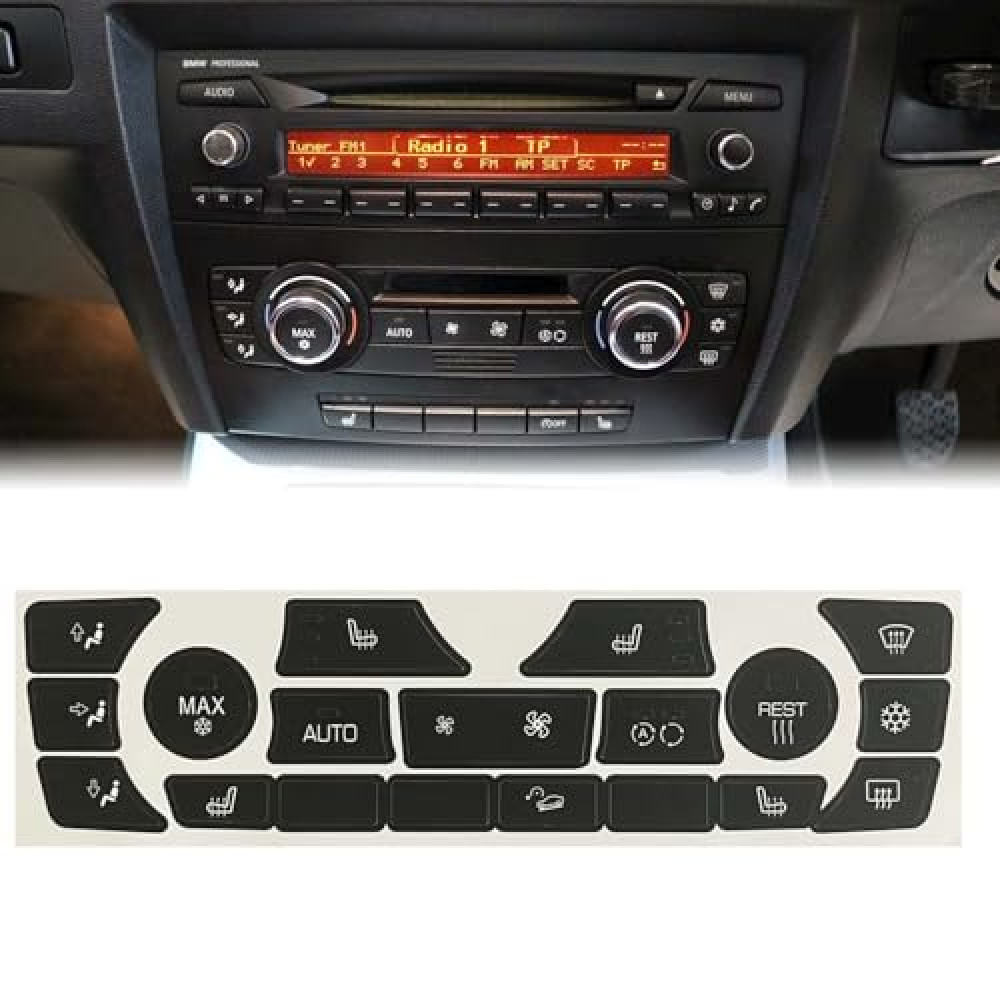 NPSNGSJY AC Climate Control Button Repair Stickers Fit for BMW 3 Series 2006-2011 E90 E91 E92 Dash Button Repair Kit Control Button Repair Decals Sticker Car Accessories