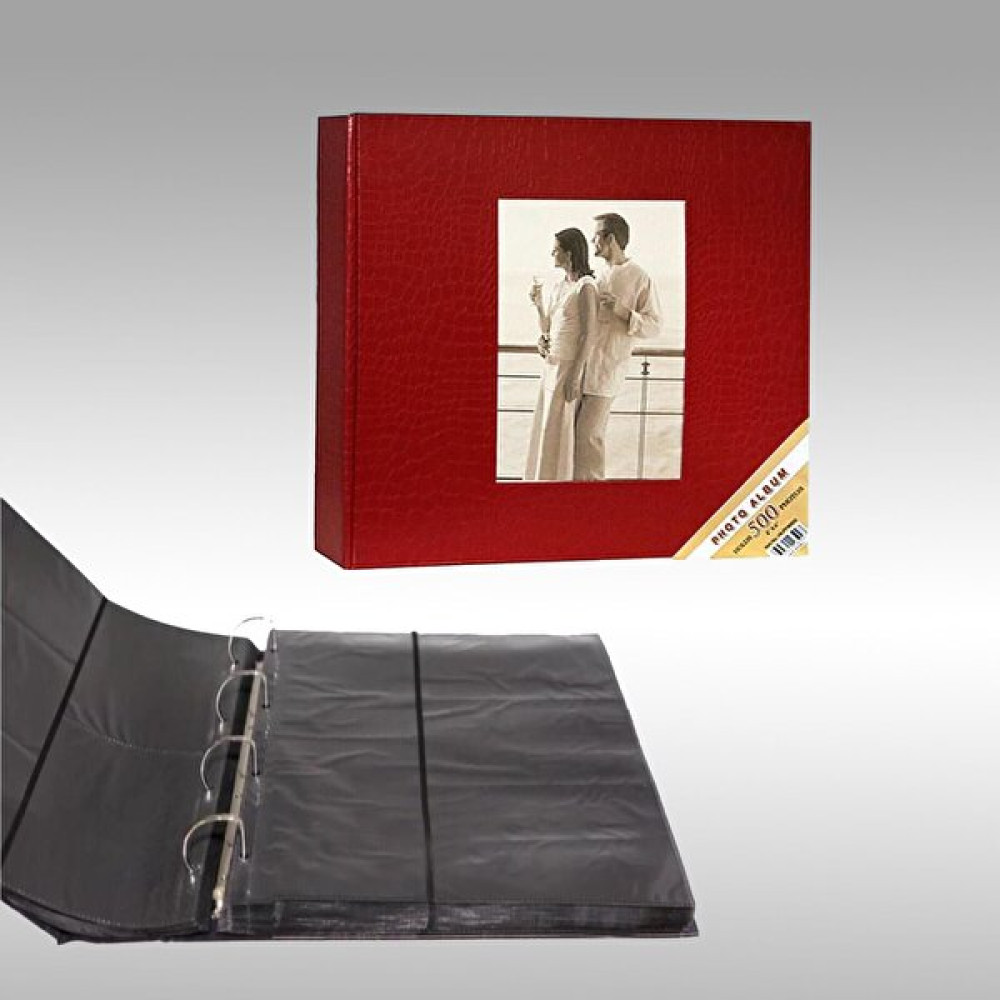 NRCN 10x15 cm 500'lük Deri Fotoğraf Albümü - 10x15cm 500'lük - Kırmızı Resim & Fotoğraf Çerçevesi Fiyatı