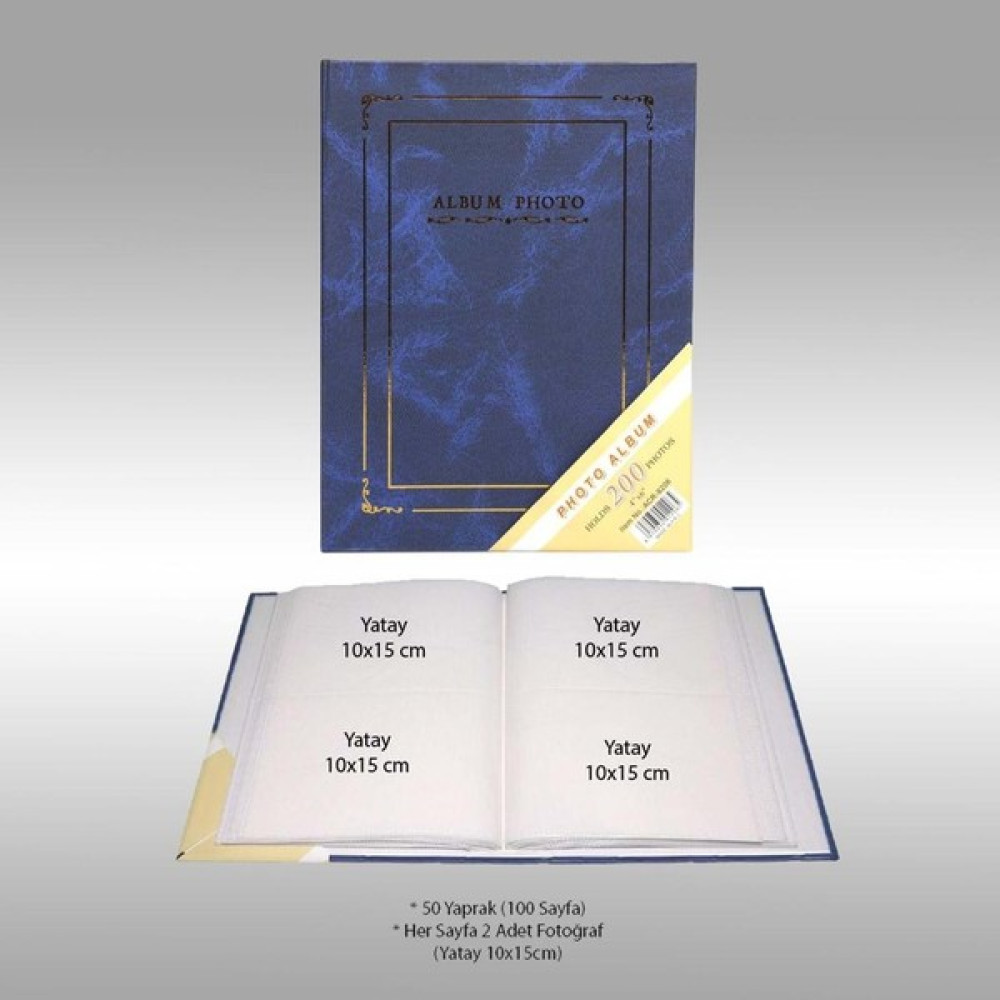 Nrcn Ciltbezli 10X15 cm 200'LÜK Fotoğraf Albümü - Lacivert - 10 x 15 cm Resim & Fotoğraf Çerçevesi Fiyatı