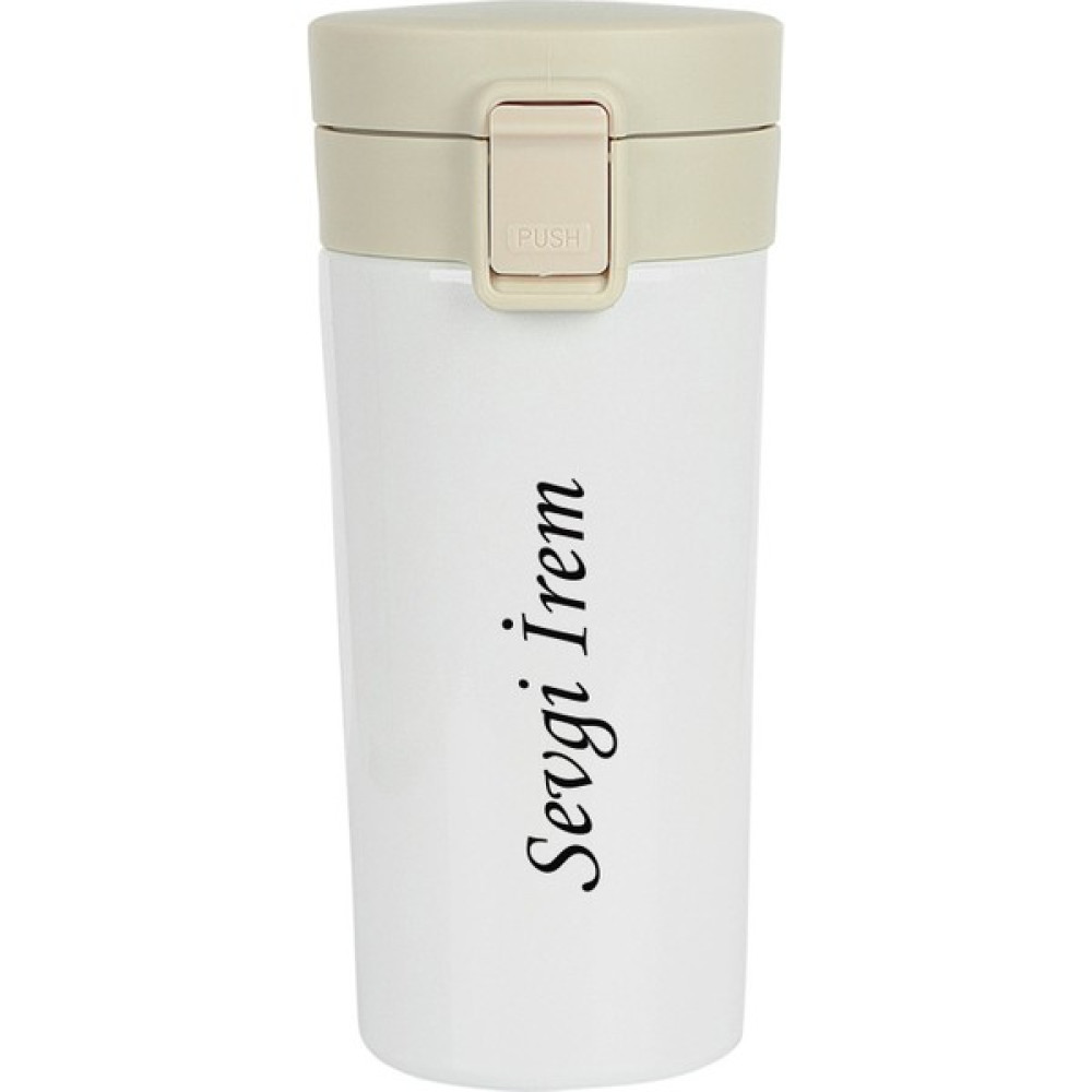 NRD Life Yılbaşı Hediyesi Yeni Yıla Özel Hediyelik Termos Kişiye Özel İsim Baskılı Çelik 380 ml Termos Mug - 0,38 lt - Beyaz Oto Boyaları Fiyatı