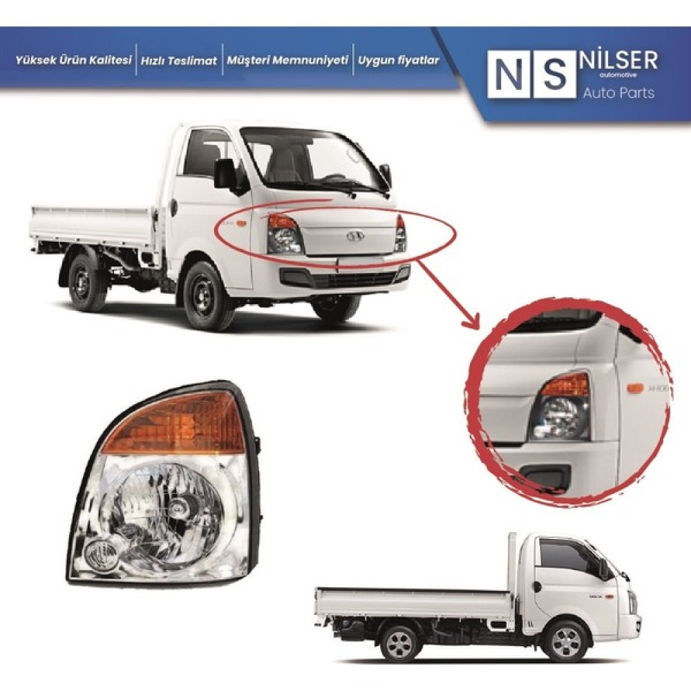 Ns Nilser Auto Parts Hyundai H100 Ön Sol Far 2004-2012 Oto Aydınlatma Fiyatı