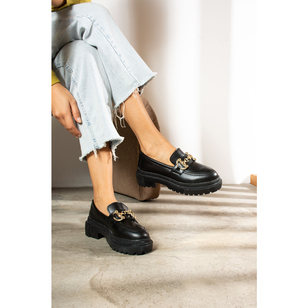 Nstil Günlük Kadın Loafer Klasik Kalın Tabanlı Zincirli Oval Burunlu Makosen Ayakkabı 400-420-430 37 Beden Kadın Günlük Ayakkabıları Fiyatı